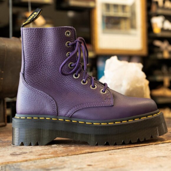 Dr. Martens JADON III Pisa PLATFORM Boots in Purple MSRP$250 RichSoft Leather - Picture 4 of 16